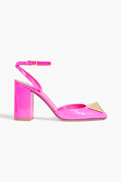 Valentino Garavani One Stud Patent-Leather Pumps Bright Pink Women's