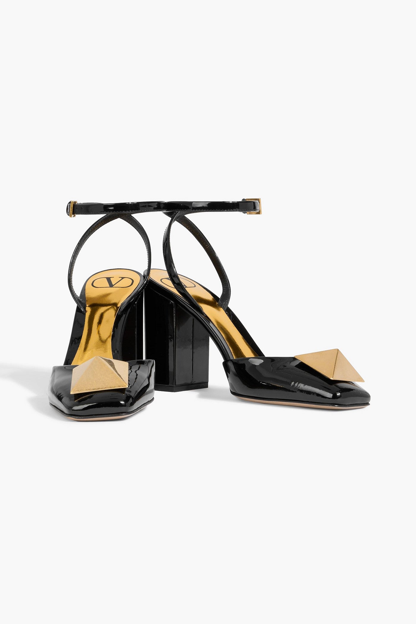 Valentino Garavani One Stud Patent-Leather Pumps Black Women's