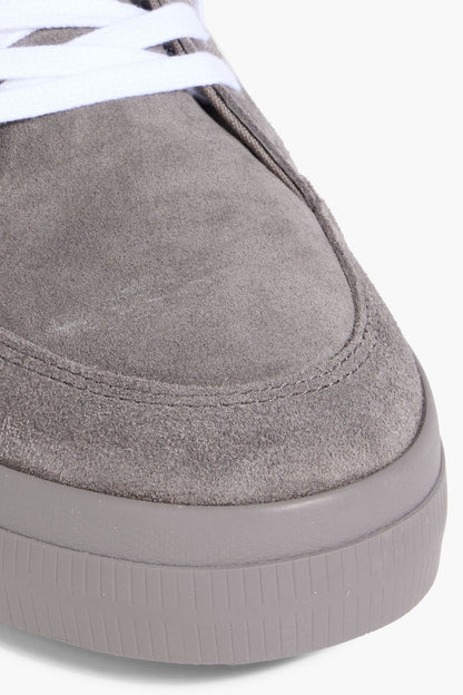 Off-White New Vulcanized Embroidered Suede Sneakers Gray