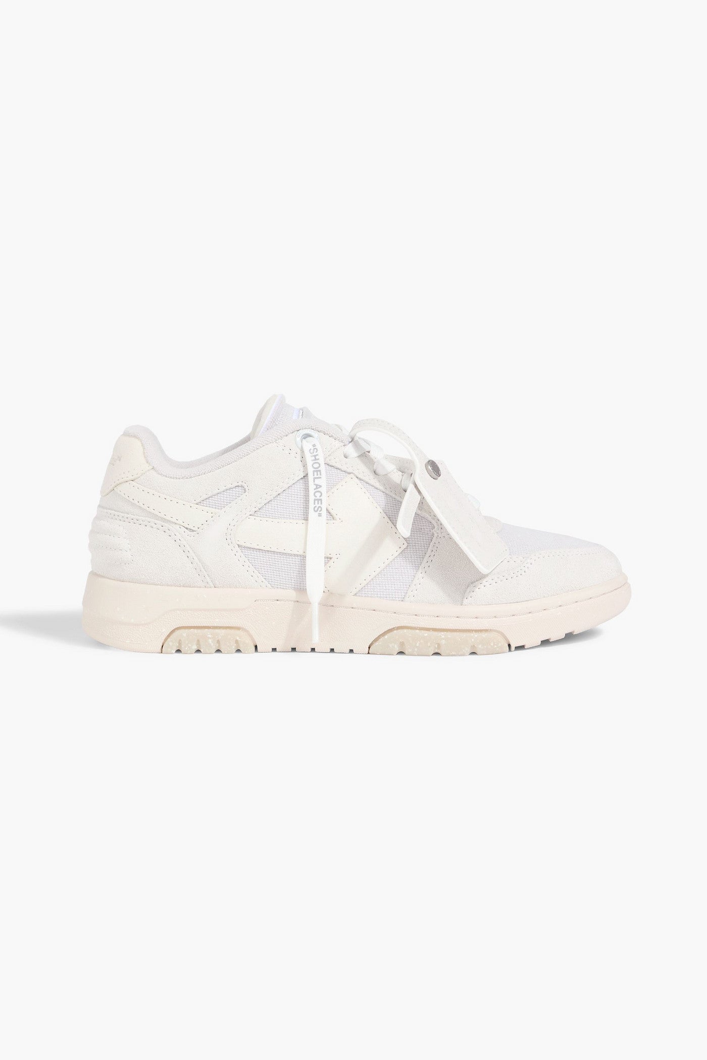 Off-White Out Of Office Canvas And Suede Sneakers Light Gray