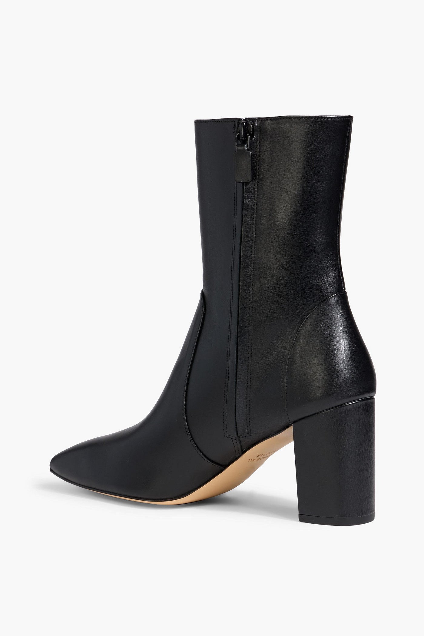 Stuart Weitzman Renegade 75 Leather Ankle Boots Black Women's