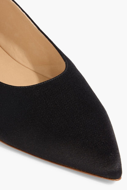 Gabriela Hearst Fleur Canvas Point-Toe Flats Black Women's