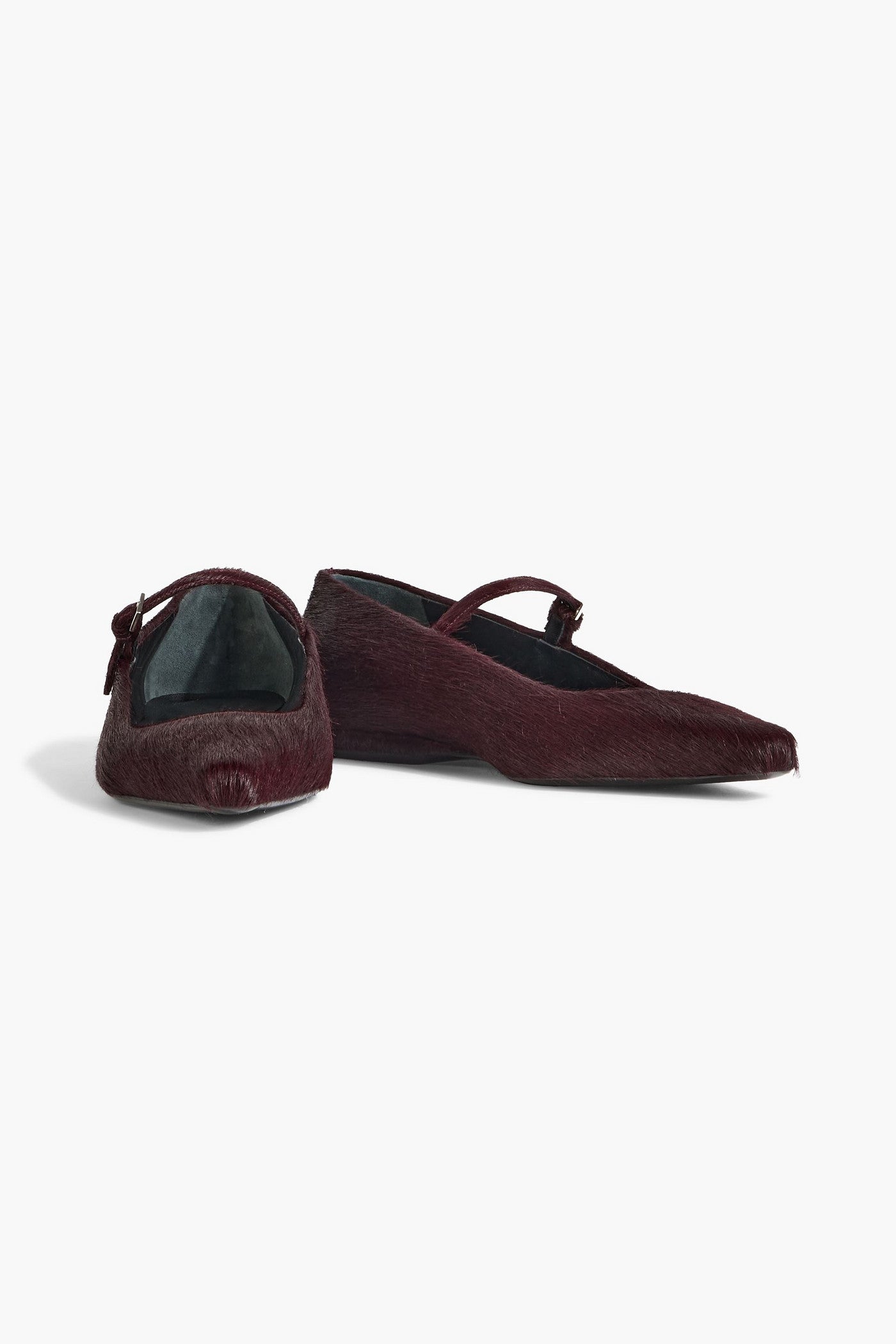 Loulou De Saison Leone Calf Hair Mary Jane Flats Burgundy Women's