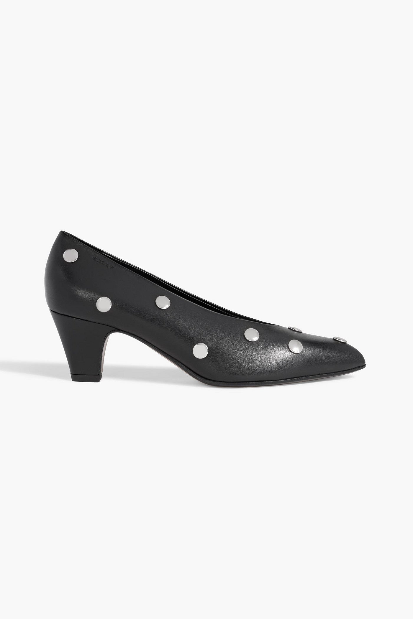 Bally Aline Studded Leather Pumps Black Women's