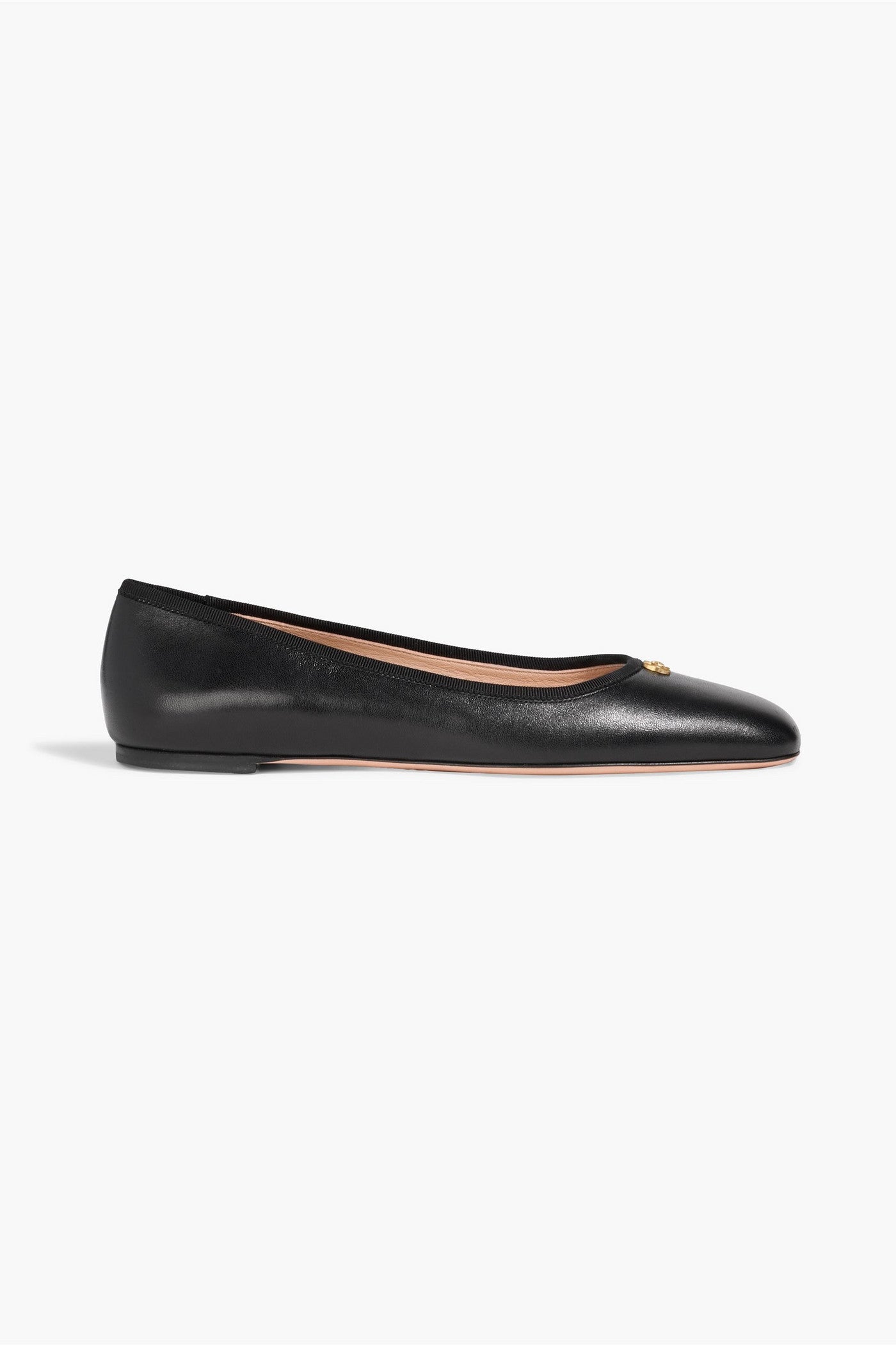 Bally Biuty Leather Ballet Flats Black Women's