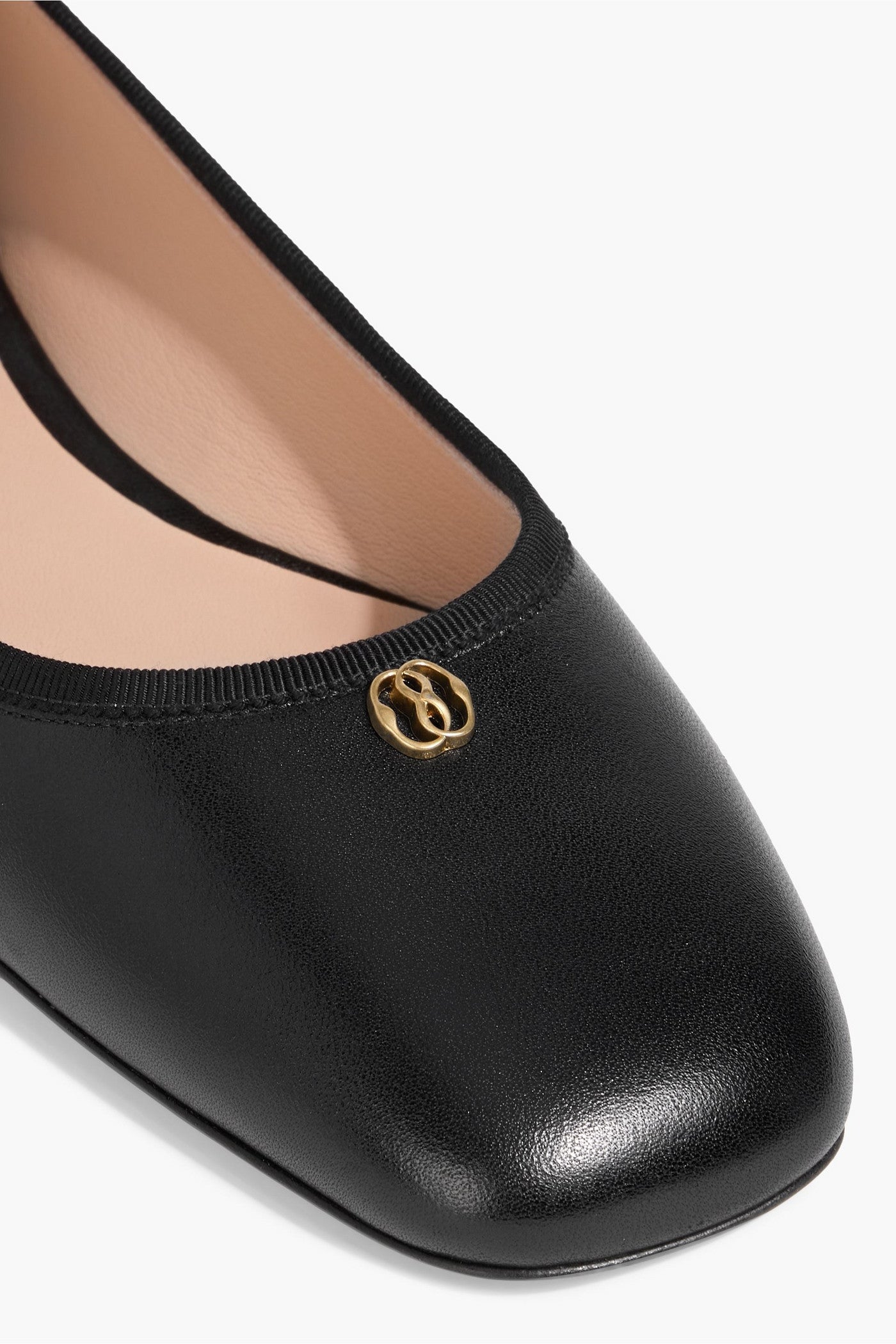 Bally Biuty Leather Ballet Flats Black Women's