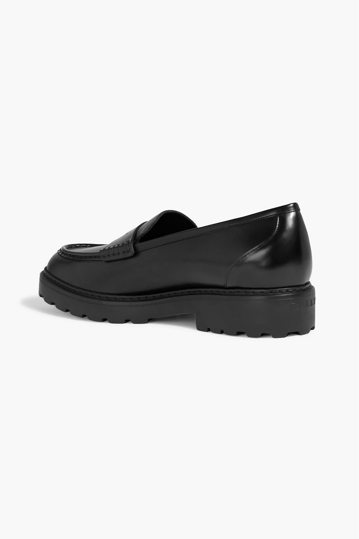 Bally Laely Laser-Cut Leather Loafers Black Women's