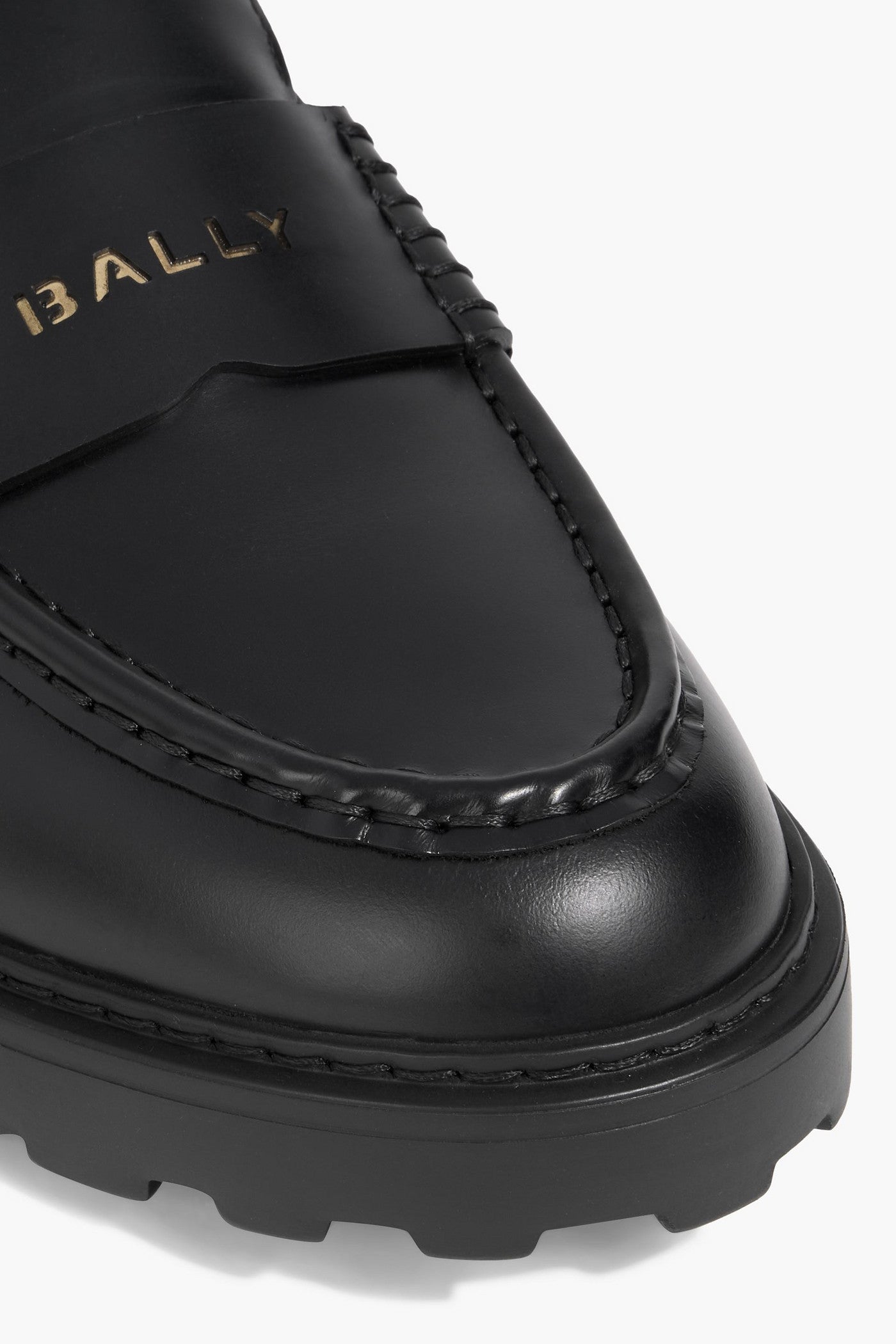 Bally Laely Laser-Cut Leather Loafers Black Women's