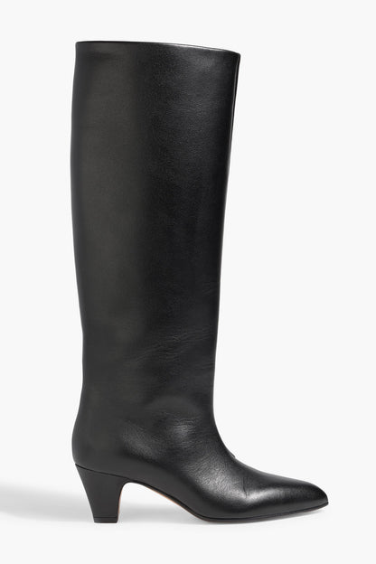 Bally Arval 55 Leather Knee Boots Black Women's