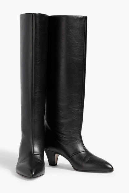 Bally Arval 55 Leather Knee Boots Black Women's