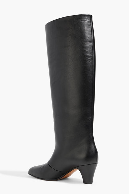 Bally Arval 55 Leather Knee Boots Black Women's