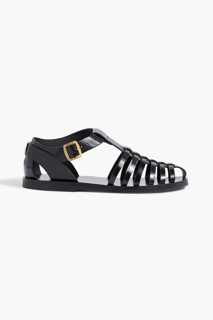 Bally Steva Leather Sandals Black Women's