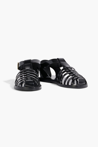 Bally Steva Leather Sandals Black Women's