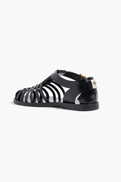 Bally Steva Leather Sandals Black Women's
