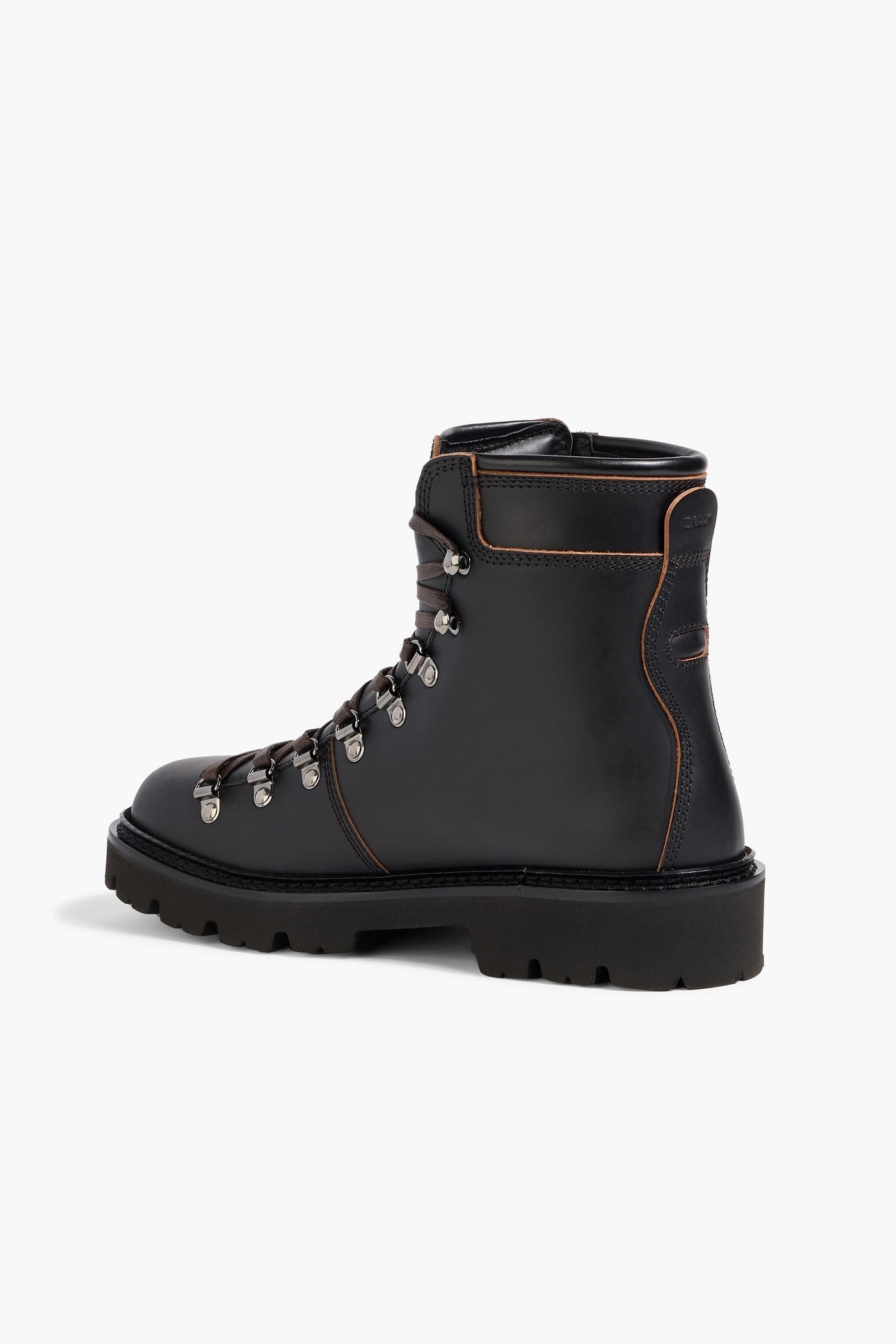 Bally Wardel Leather Combat Boots Black Women's