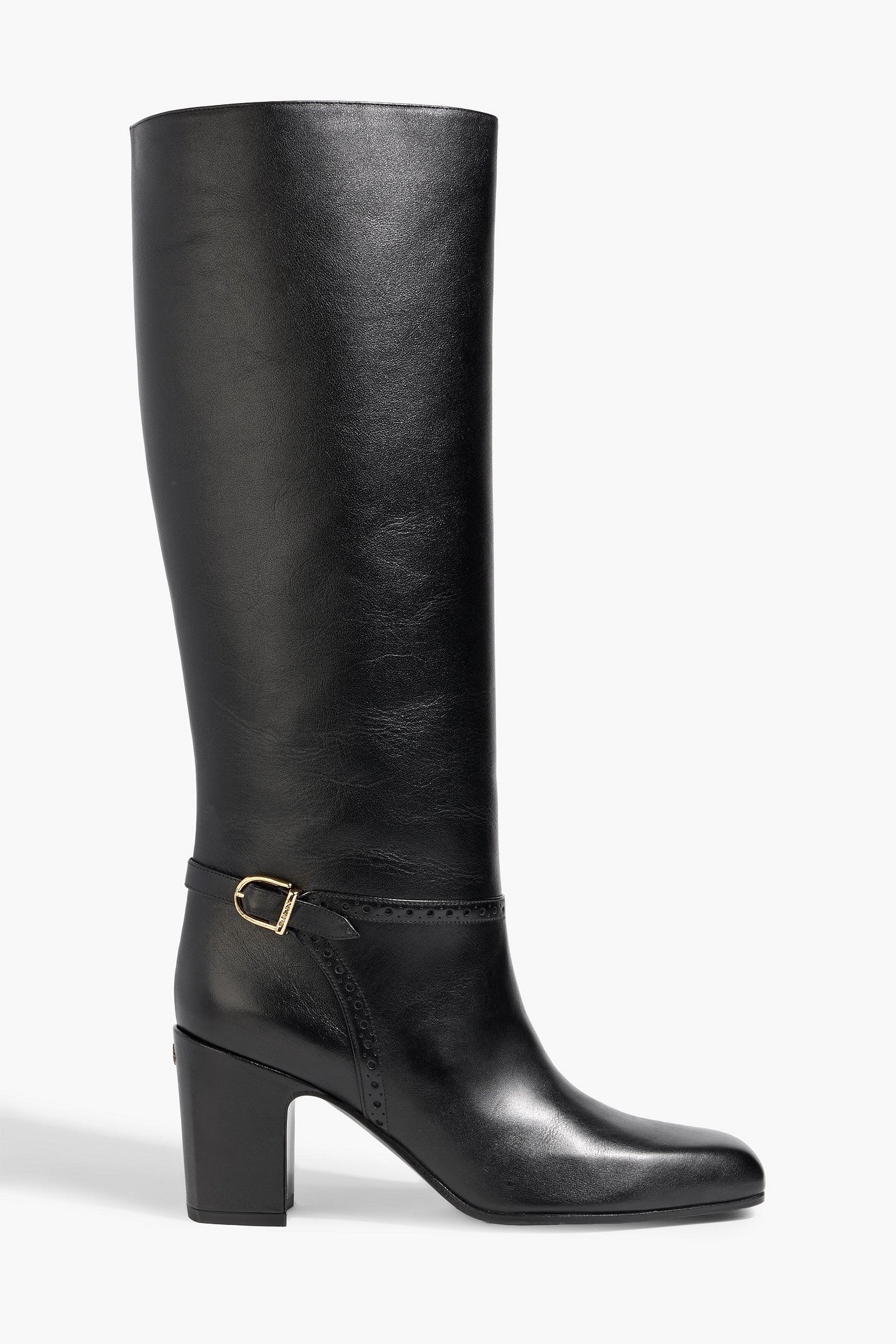 Bally Enilda 75 Leather Knee Boots Black Women's