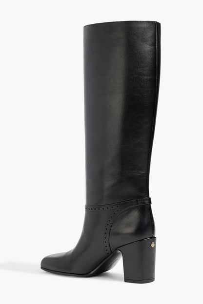 Bally Enilda 75 Leather Knee Boots Black Women's