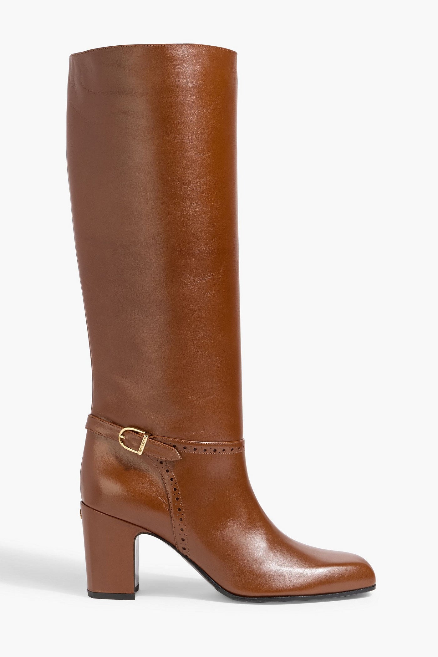 Bally Enilda 75 Leather Knee Boots Light Brown Women's