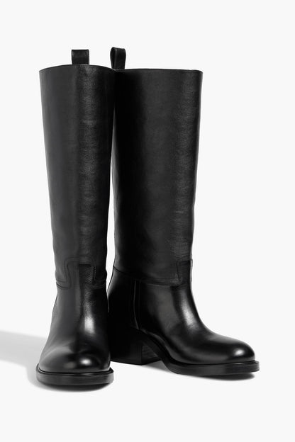 Bally Peggy Leather Boots Black Women's
