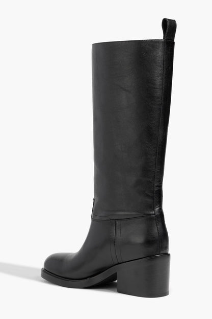 Bally Peggy Leather Boots Black Women's