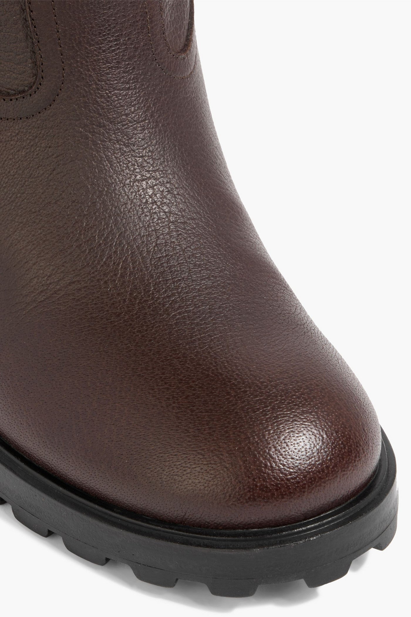 Bally Padma Pebbled-Leather And Shearling Knee Boots Chocolate Women's
