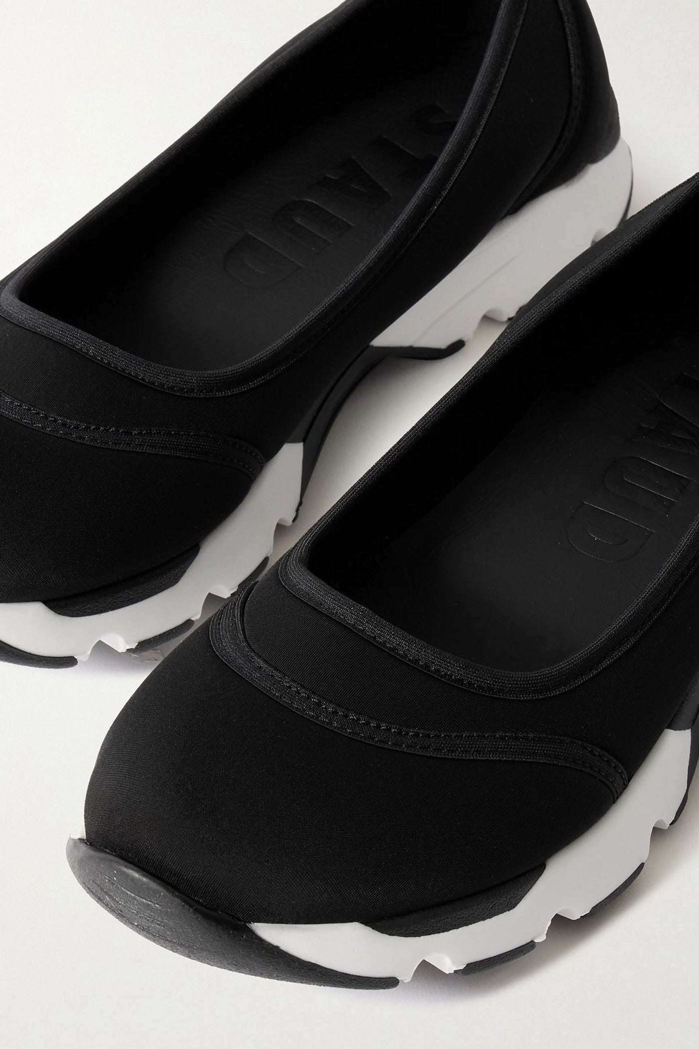 Staud Gino Paneled Neoprene Ballet Flats Black Women's