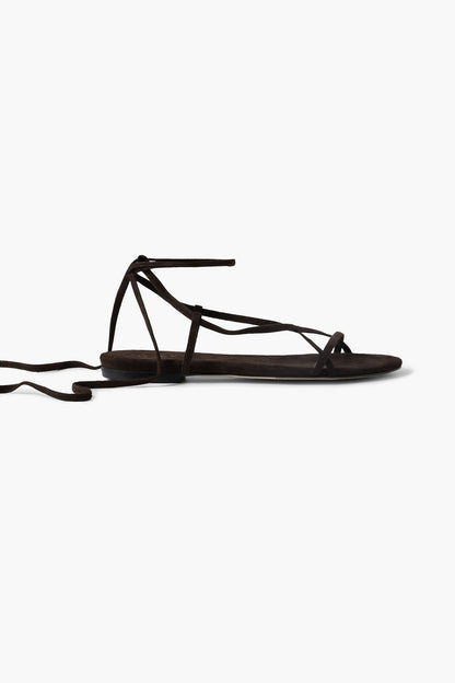 Aeyde Penny Suede Sandals Chocolate Women's