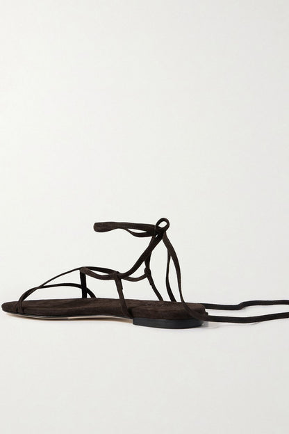 Aeyde Penny Suede Sandals Chocolate Women's