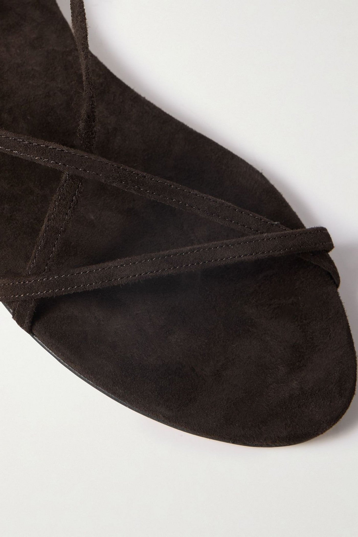 Aeyde Penny Suede Sandals Chocolate Women's