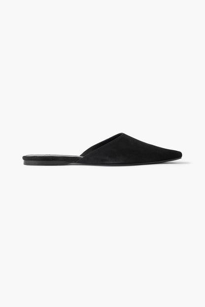 Tove Pheby Point-Toe Suede Mules Black Women's