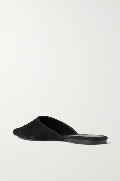 Tove Pheby Point-Toe Suede Mules Black Women's