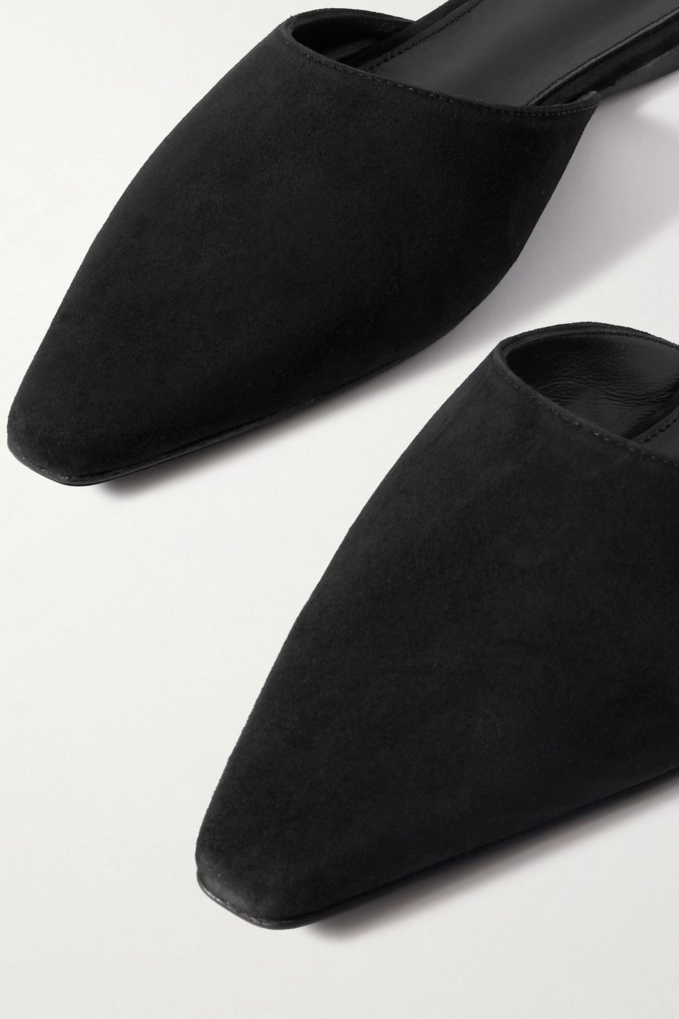 Tove Pheby Point-Toe Suede Mules Black Women's