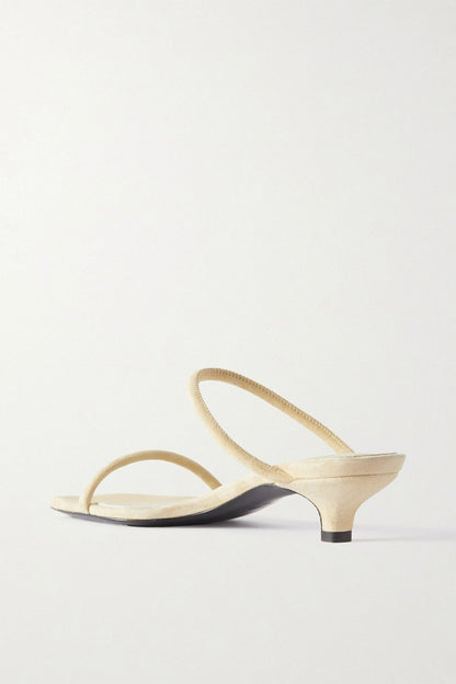 Toteme The Minimalist Suede Sandals Ecru Women's