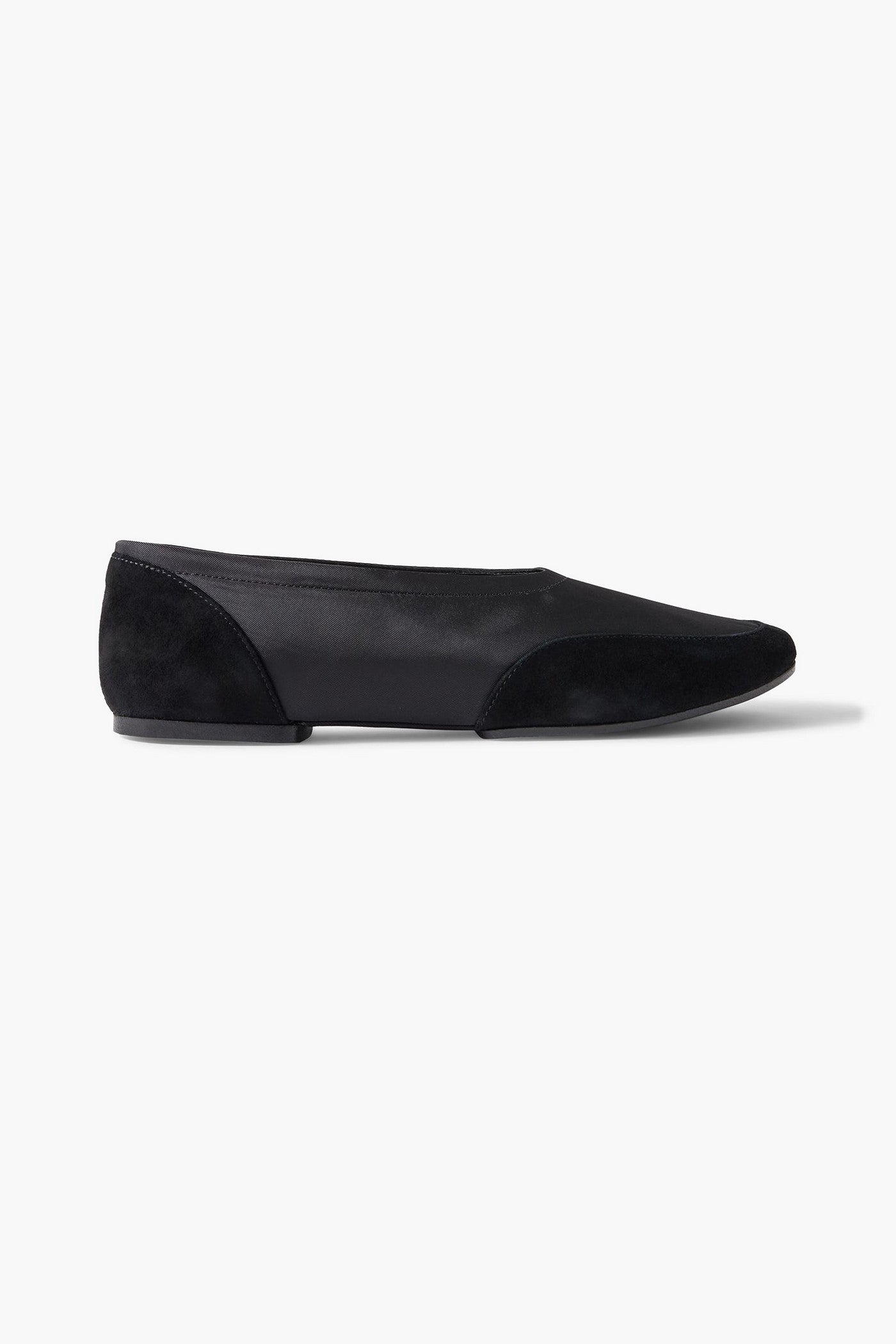 Staud Alba Sport Suede-Trimmed Shell Ballet Flats Black Women's