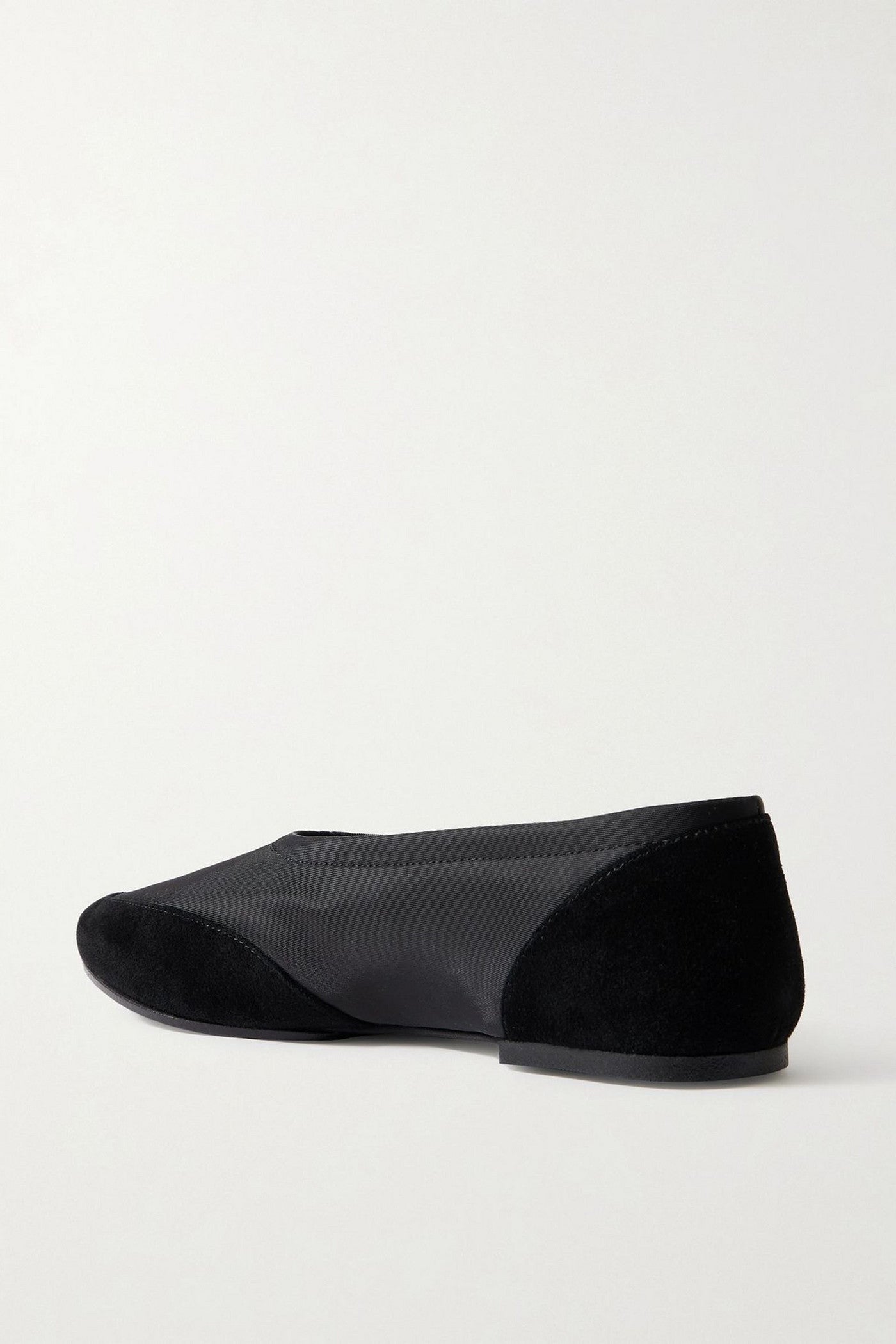 Staud Alba Sport Suede-Trimmed Shell Ballet Flats Black Women's