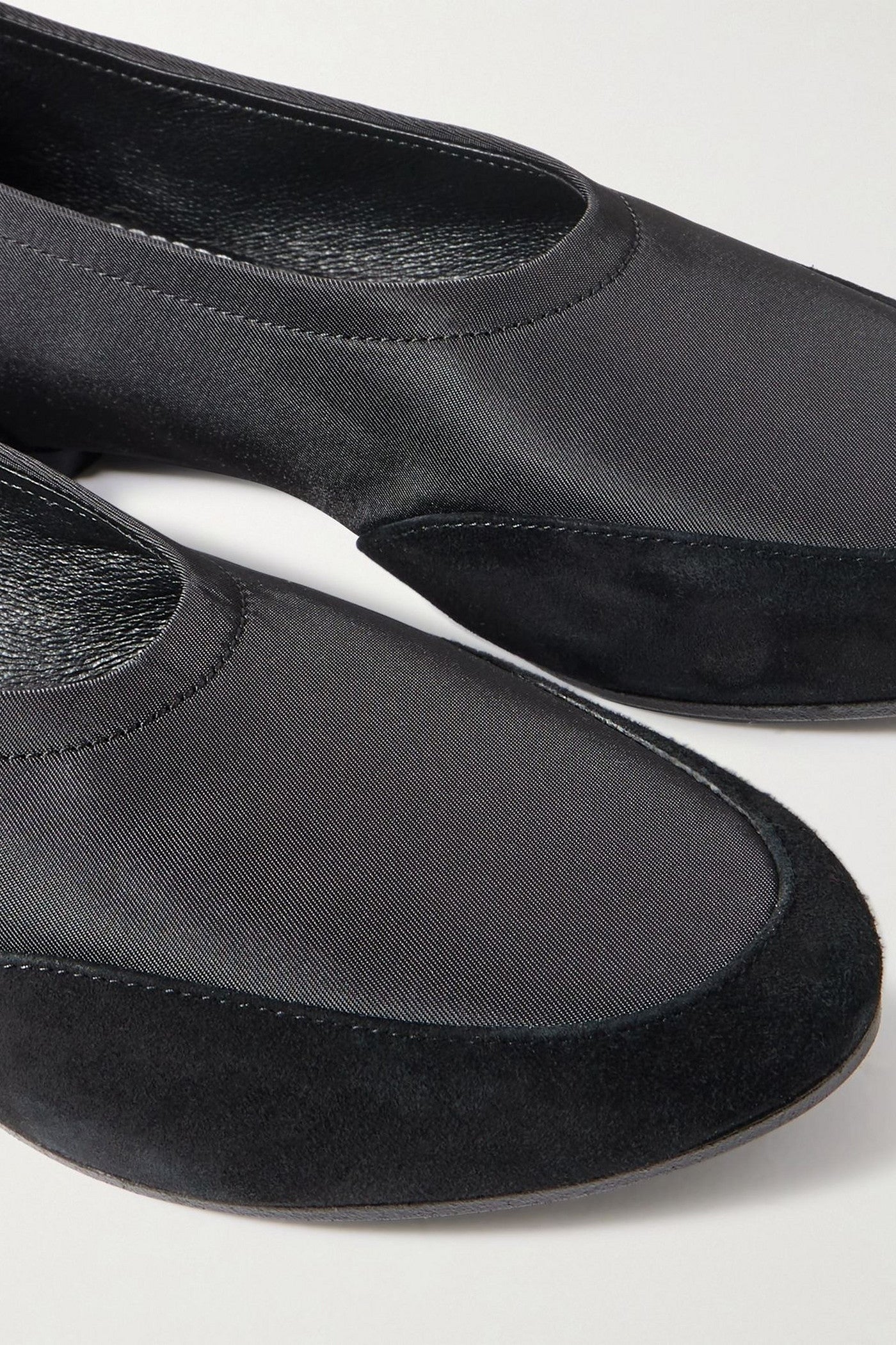 Staud Alba Sport Suede-Trimmed Shell Ballet Flats Black Women's
