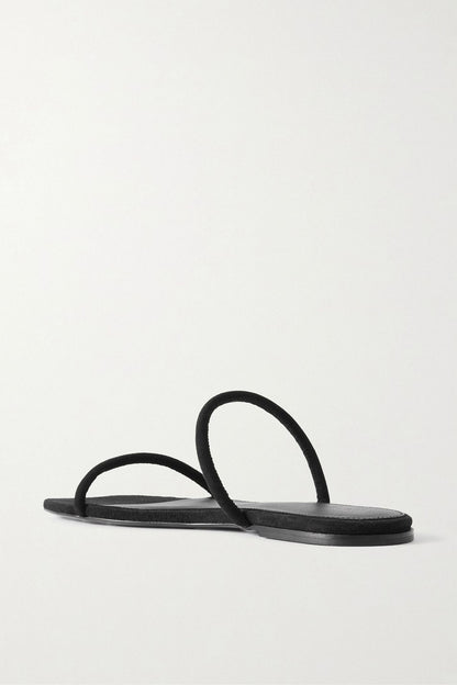 Toteme The Minimalist Suede Slides Black Women's