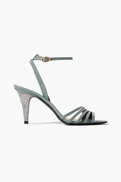 Valentino Garavani Ladycrush Glossed-Leather Pumps Sky Blue Women's