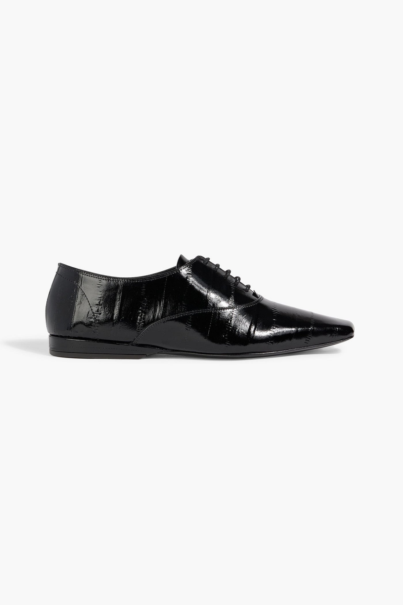 Loulou De Saison Conrad Patent-Leather Brogues Black Women's