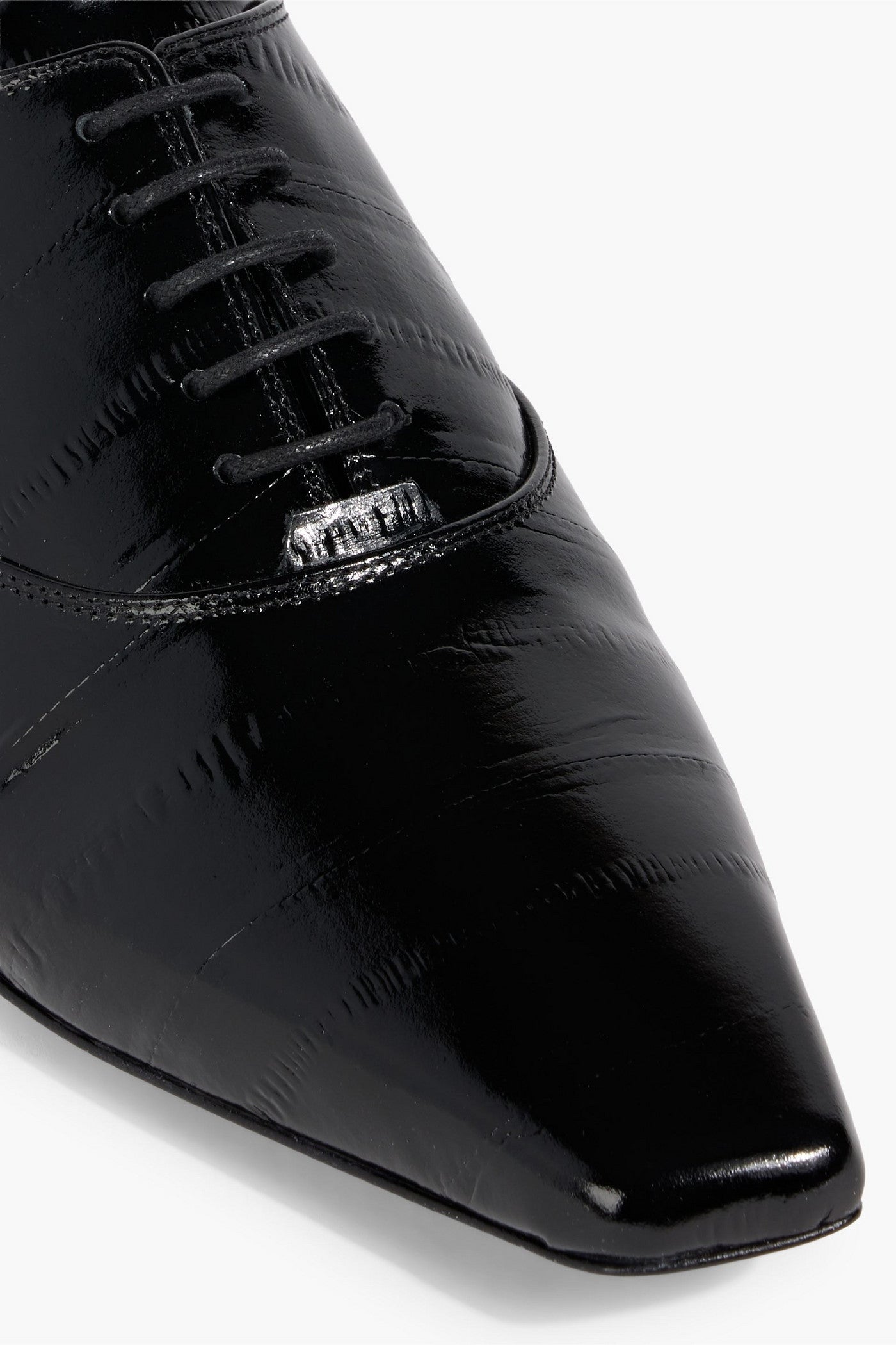 Loulou De Saison Conrad Patent-Leather Brogues Black Women's