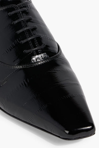 Loulou De Saison Conrad Patent-Leather Brogues Black Women's