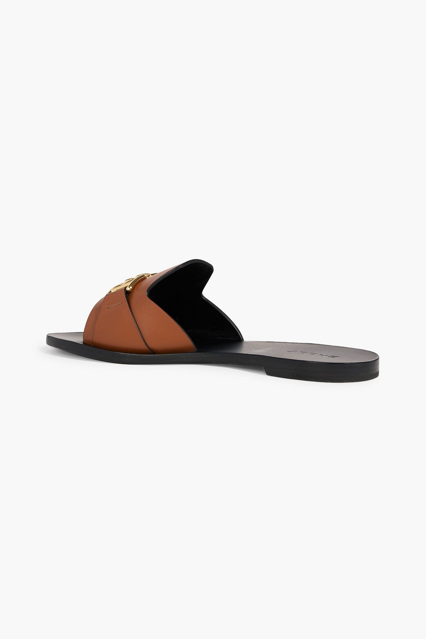 Bally Positano Embellished Leather Slides Light Brown Women's