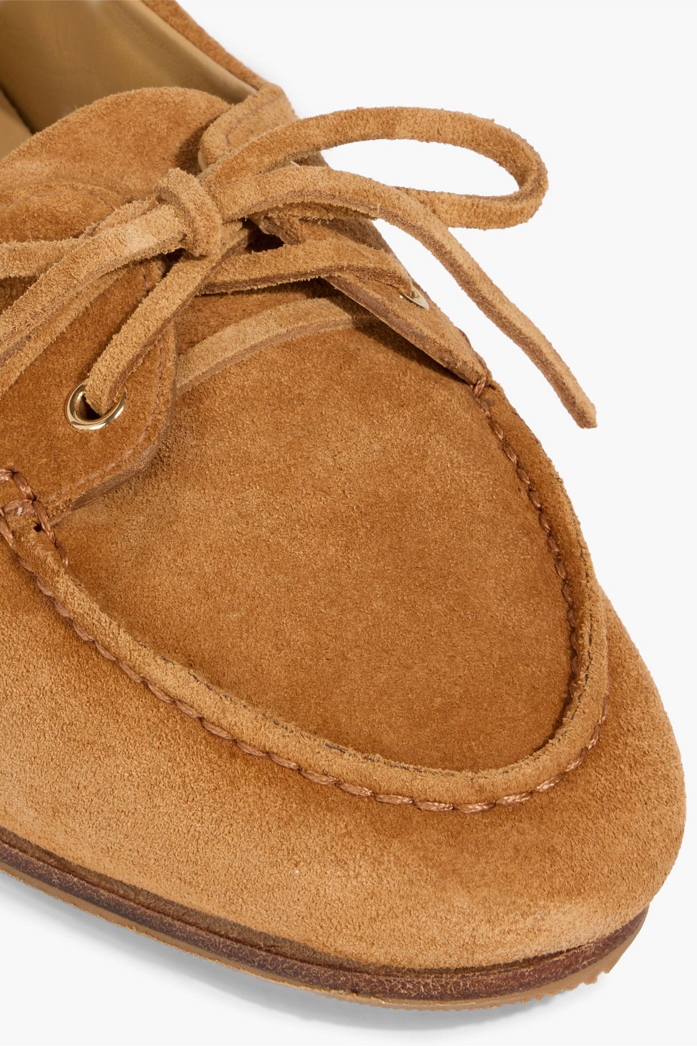 Bally Pathy Suede Boat Shoes Camel Women's