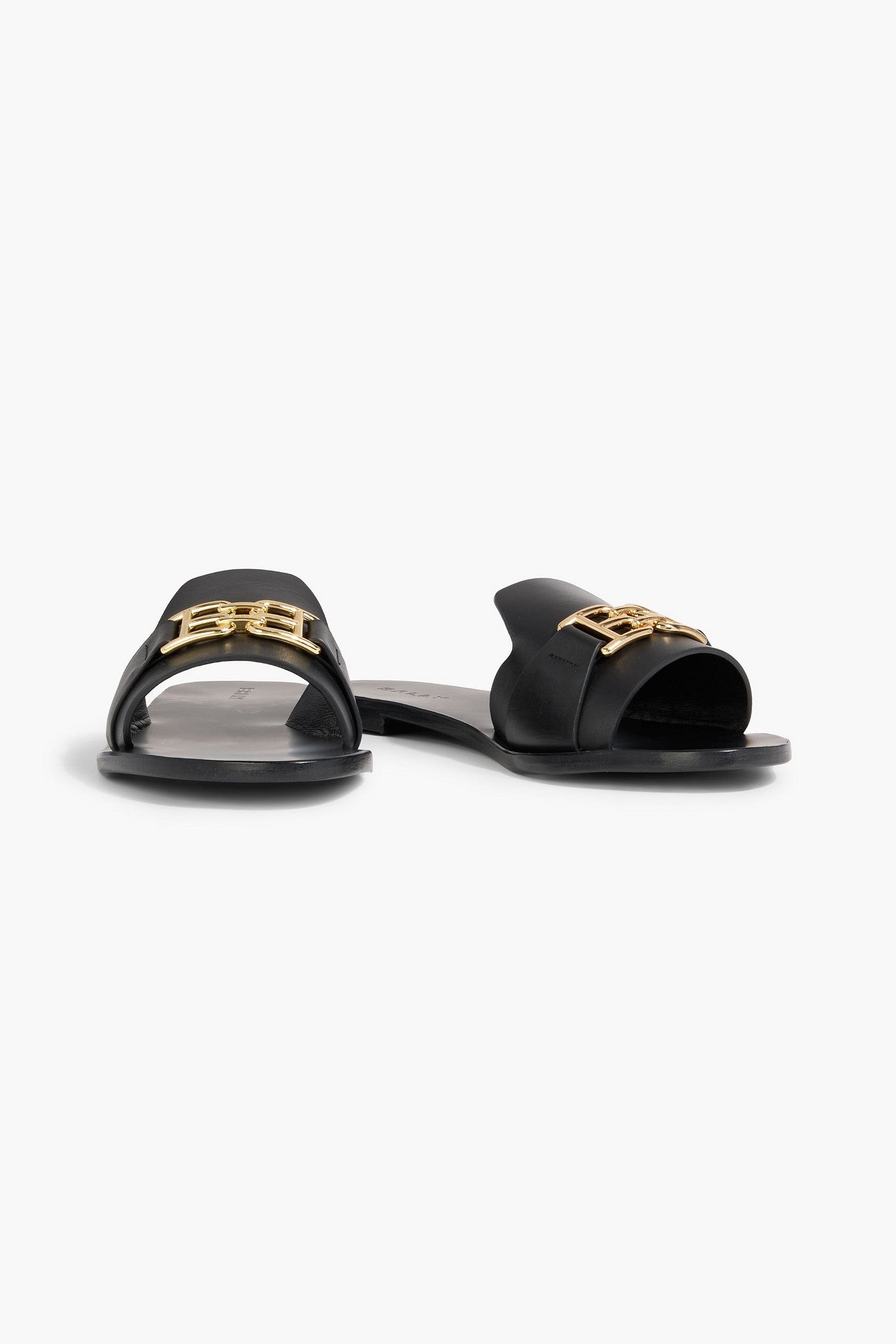 Bally Positano Embellished Leather Slides Black Women's