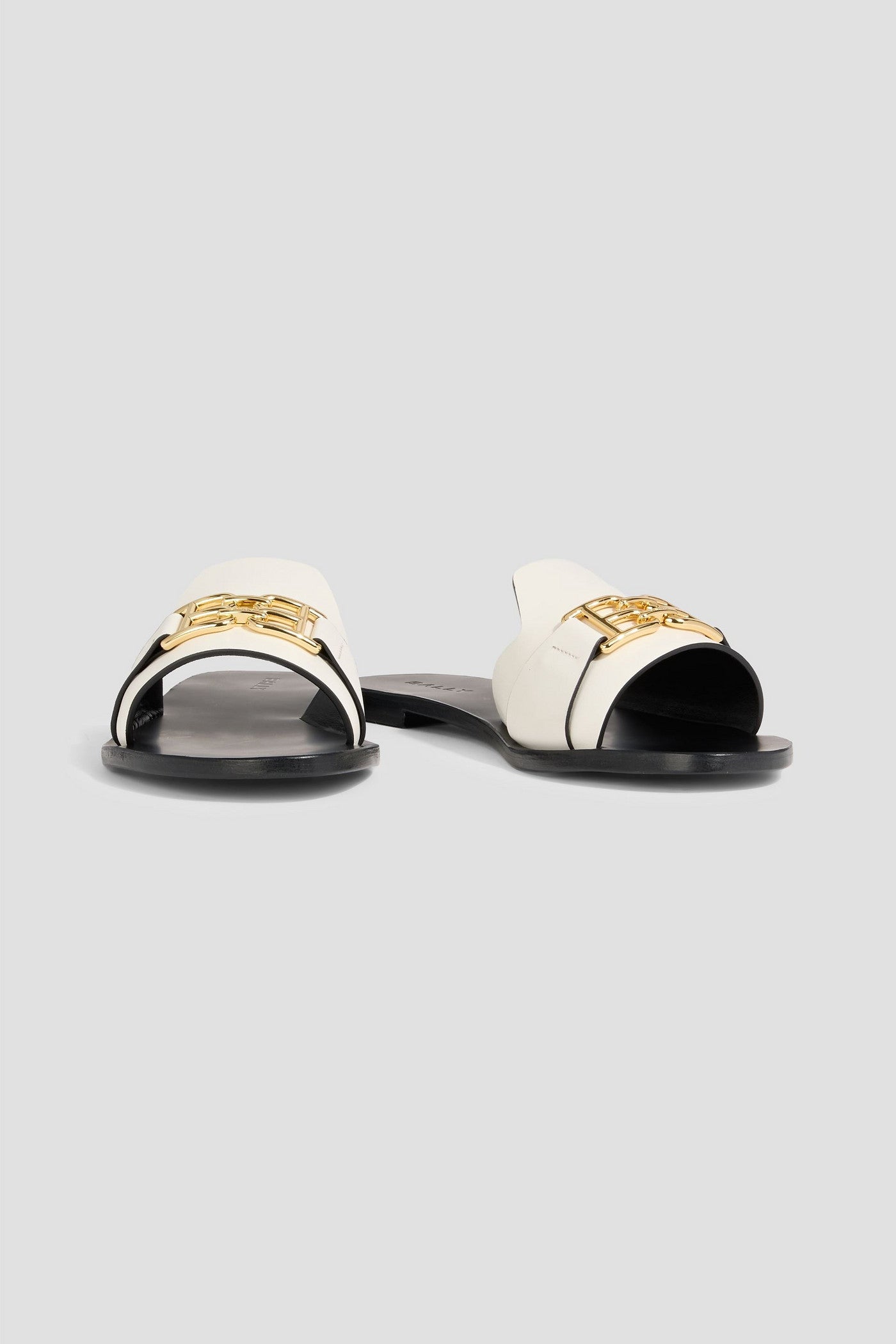 Bally Positano Embellished Leather Slides Off-White Women's