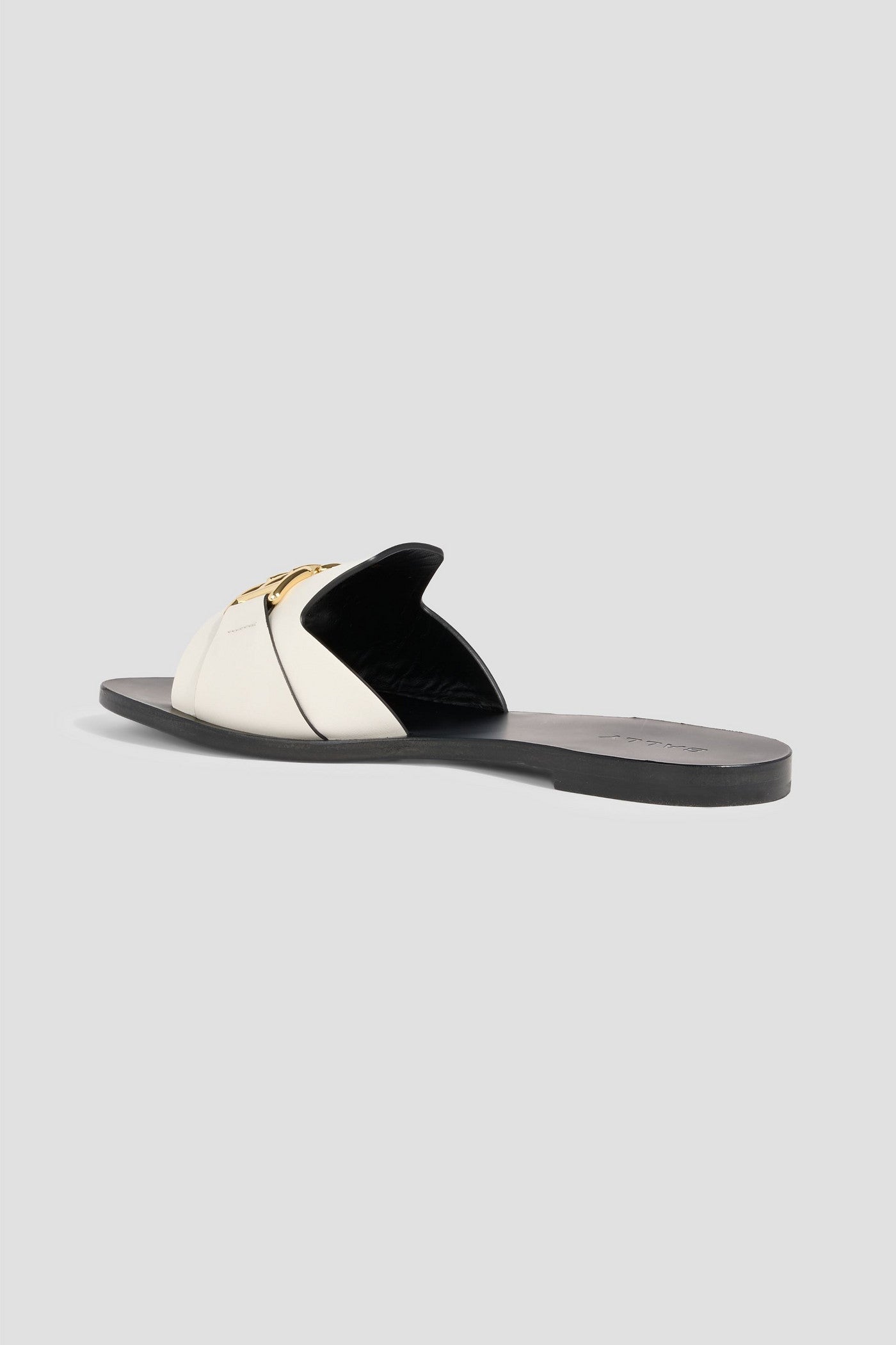Bally Positano Embellished Leather Slides Off-White Women's