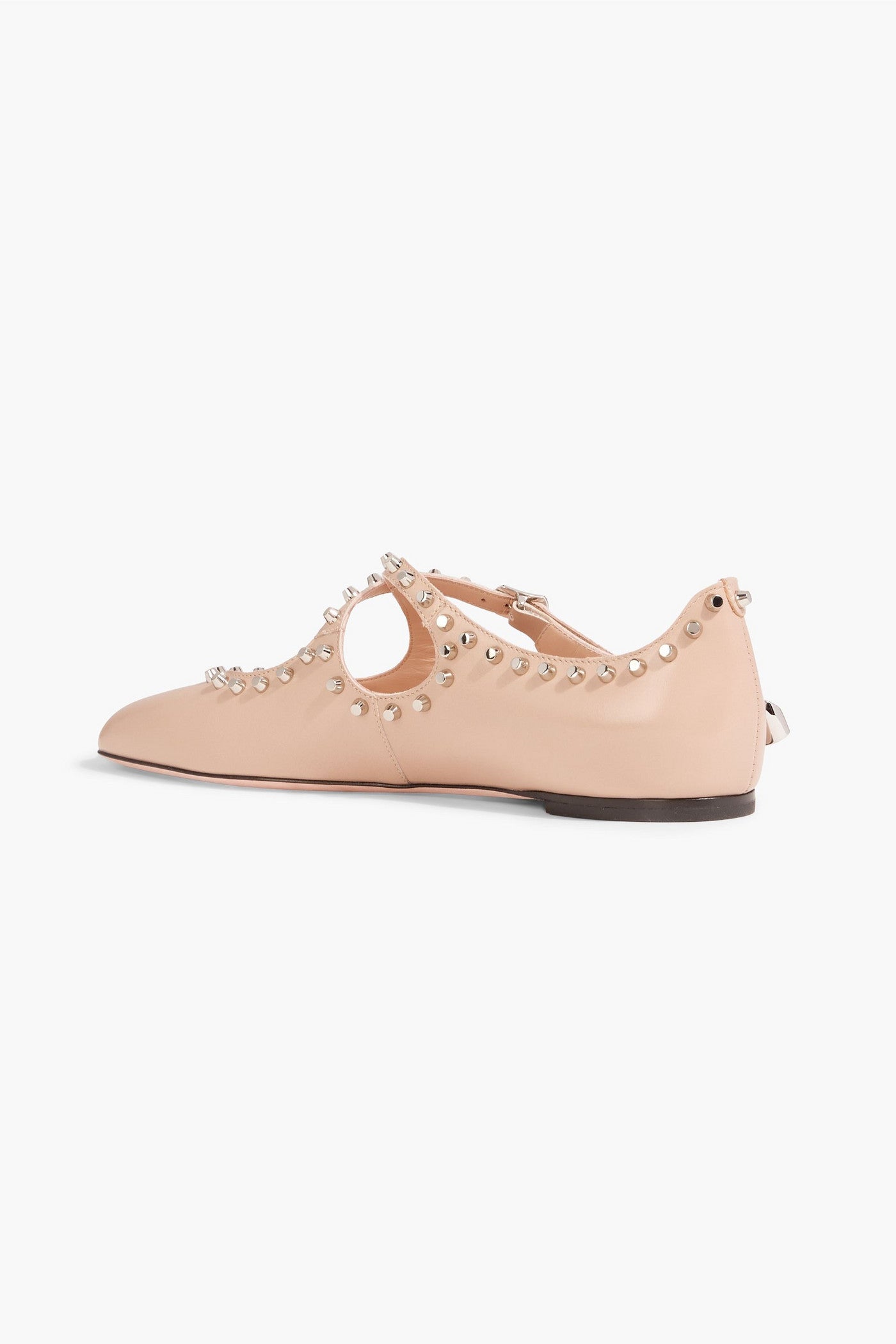 Bally Beliska Studded Leather Mary Jane Flats Neutral Women's