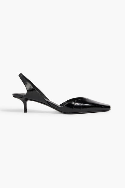 Loulou De Saison Hyde Patent-Leather Slingback Pumps Black Women's
