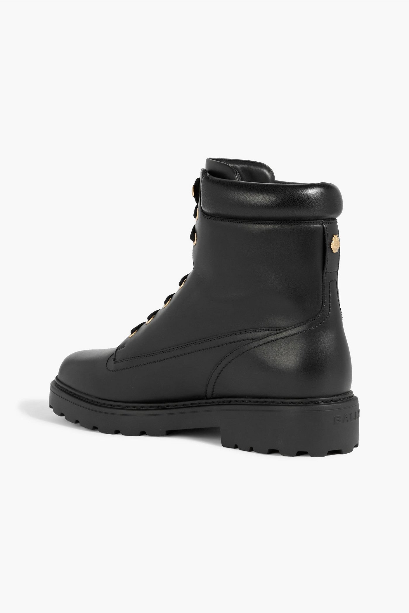 Bally Galya Leather Combat Boots Black Women's
