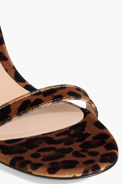Gianvito Rossi Gaeta 60 Leopard-Print Velvet Sandals Animal Print Women's